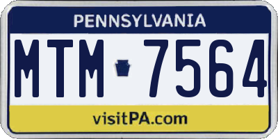 PA license plate MTM7564