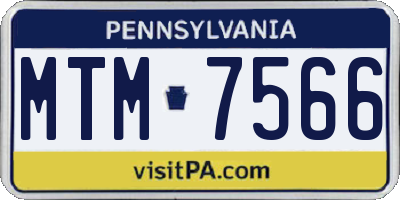 PA license plate MTM7566