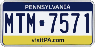 PA license plate MTM7571