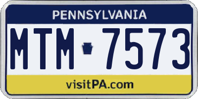 PA license plate MTM7573