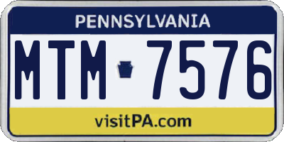 PA license plate MTM7576