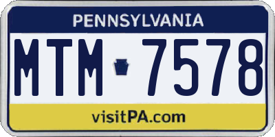 PA license plate MTM7578