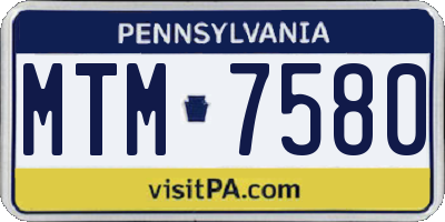 PA license plate MTM7580