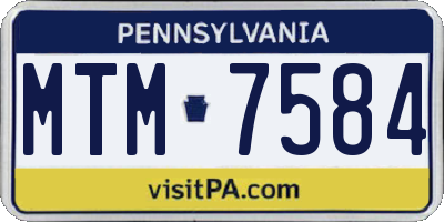 PA license plate MTM7584