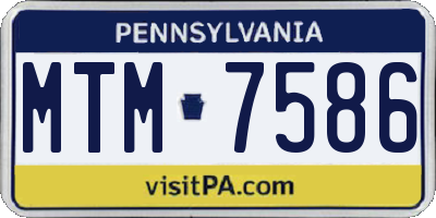 PA license plate MTM7586