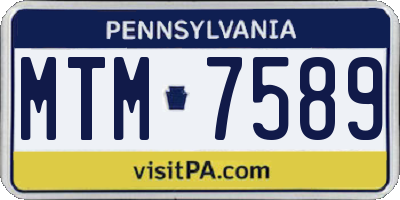 PA license plate MTM7589