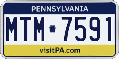 PA license plate MTM7591