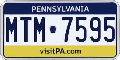 PA license plate MTM7595