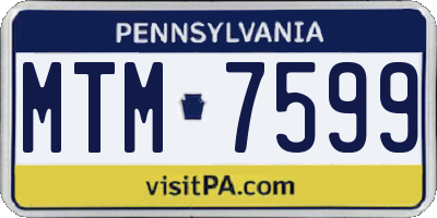 PA license plate MTM7599