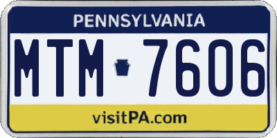 PA license plate MTM7606
