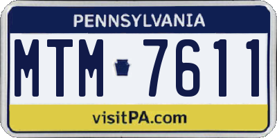 PA license plate MTM7611
