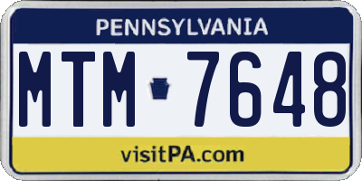 PA license plate MTM7648