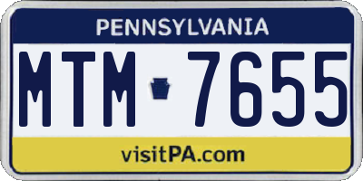PA license plate MTM7655