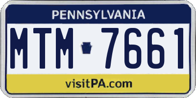 PA license plate MTM7661