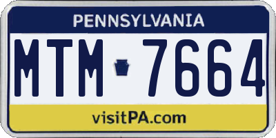 PA license plate MTM7664