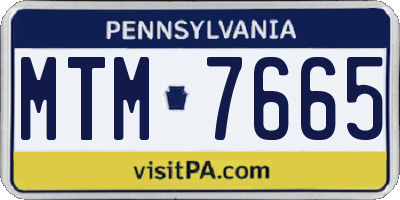 PA license plate MTM7665