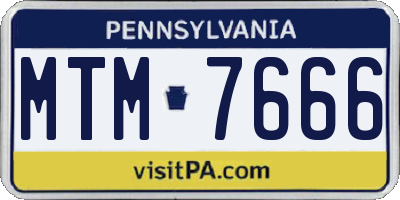 PA license plate MTM7666