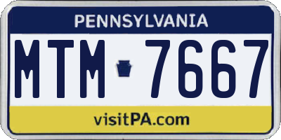PA license plate MTM7667