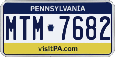 PA license plate MTM7682