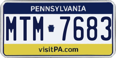 PA license plate MTM7683