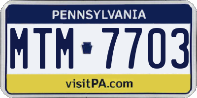 PA license plate MTM7703