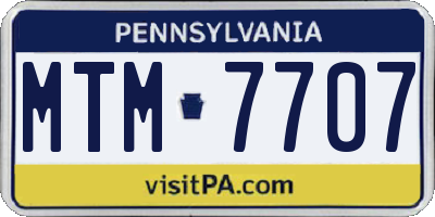 PA license plate MTM7707