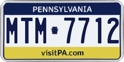 PA license plate MTM7712