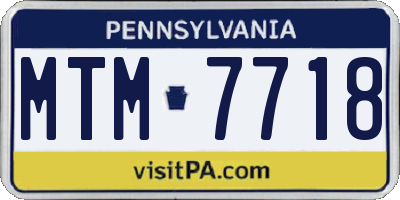 PA license plate MTM7718