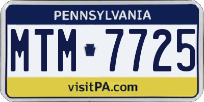 PA license plate MTM7725