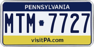 PA license plate MTM7727