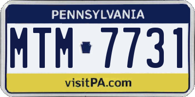PA license plate MTM7731