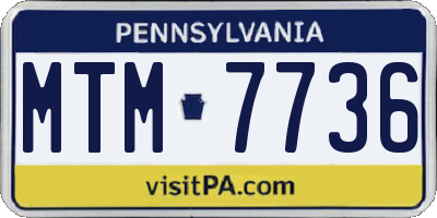 PA license plate MTM7736