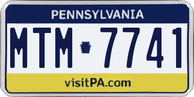 PA license plate MTM7741