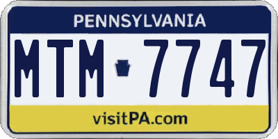 PA license plate MTM7747