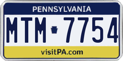 PA license plate MTM7754