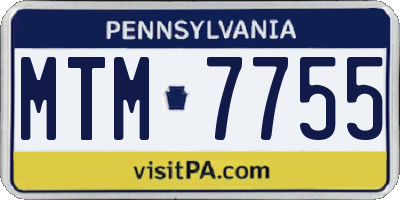 PA license plate MTM7755