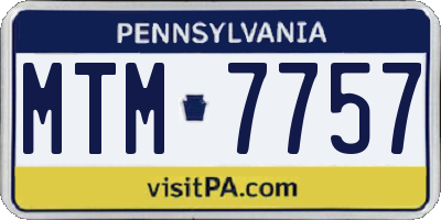 PA license plate MTM7757