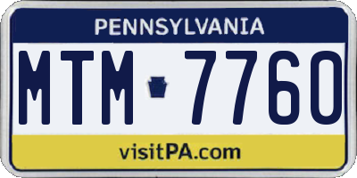 PA license plate MTM7760