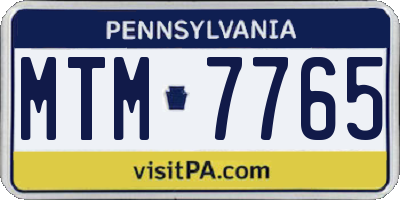 PA license plate MTM7765