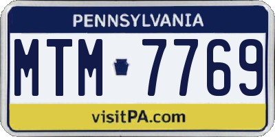 PA license plate MTM7769