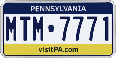 PA license plate MTM7771