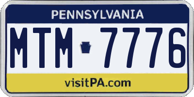 PA license plate MTM7776