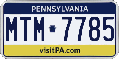 PA license plate MTM7785