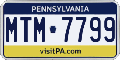 PA license plate MTM7799