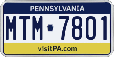 PA license plate MTM7801
