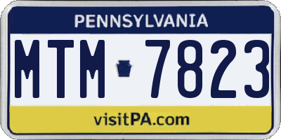 PA license plate MTM7823