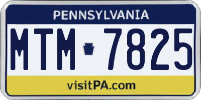 PA license plate MTM7825