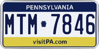 PA license plate MTM7846