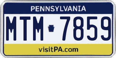 PA license plate MTM7859