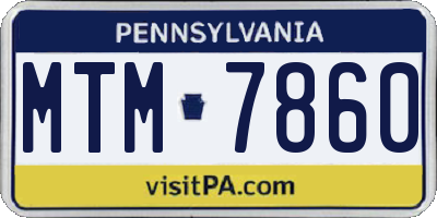 PA license plate MTM7860